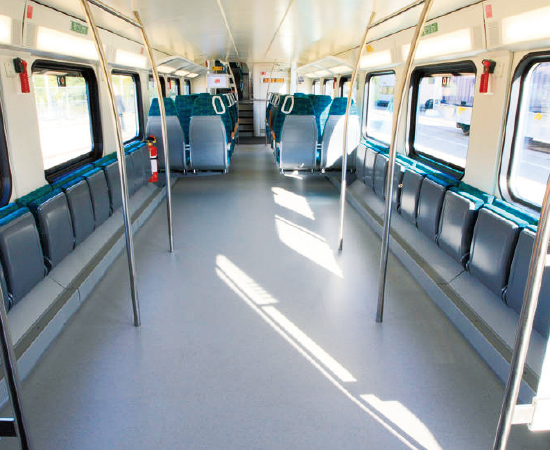 Transportboden Speziell für die Innenausstattung von Bussen und Reisebussen konzipiert Hervorragende Strapazierfähigkeit und Rutschfestigkeit